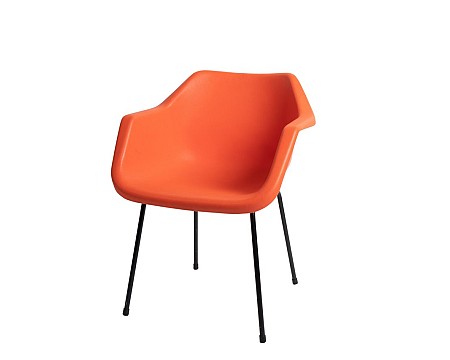 Polyprop Waiting Room Chair in Orange with Black Legs 